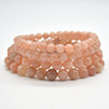 Natural Peach Moonstone Semi-precious Gemstone Round Beads Sample strand / Bracelet - 6mm, 8mm sizes - 7.5"