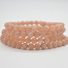 Natural Peach Moonstone Semi-precious Gemstone Round Beads Sample strand / Bracelet - 6mm, 8mm sizes - 7.5"