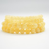 Natural Yellow Calcite Semi-precious Gemstone Round Beads Sample strand / Bracelet - 6mm, 8mm sizes - 7.5"