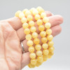Natural Yellow Calcite Semi-precious Gemstone Round Beads Sample strand / Bracelet - 6mm, 8mm sizes - 7.5"