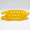 Yellow Agate Semi-precious Gemstone Round Beads Sample strand / Bracelet - 6mm, 8mm sizes - 7.5"