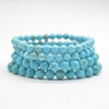 Turquoise ( Dyed) Semi-precious Gemstone Round Beads Sample strand / Bracelet - 6mm, 8mm sizes, 7.5"