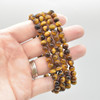 Natural Tiger Eye Semi-precious Gemstone Round Beads Sample strand / Bracelet - 6mm, 8mm or 10mm sizes - 7.5"