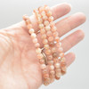 Natural Sunstone Semi-precious Gemstone Round Beads Sample strand / Bracelet - 6mm, 8mm sizes - 7.5"