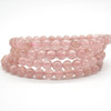 Natural Strawberry Quartz Semi-precious Gemstone Round Beads Sample strand / Bracelet - 6mm, 8mm sizes - 7.5"