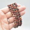 Natural Poppy Jasper Semi-precious Gemstone Round Beads Sample strand / Bracelet - 6mm, 8mm sizes - 7.5"