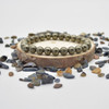 Pyrite Semi-precious Gemstone Round Beads Sample strand / Bracelet - 6mm, 8mm sizes - 7.5"