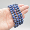 Natural Dumortierite Semi-precious Gemstone Round Beads Sample Strand / Bracelet - 6mm, 8mm or 10mm sizes - 7.5"
