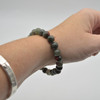 African Bloodstone Gemstone Round Bead Sample strand / Bracelet- 8mm - 7.5"