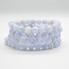 Blue Lace Agate Gemstone Round Bead Sample strand / Bracelet - 8mm - 7.5"