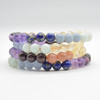 7 Chakra Gemstone Round Beads Sample strand / Bracelet - 8mm - 7.5" - Set 03