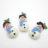 100% Wool Felt Snowman - 2 Count - 9cm x 5cm x 2.5cm