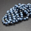 High Quality Grade A Natural Blue Spinel Semi-precious Gemstone Round Beads - 6mm, 8mm sizes - 15" strand