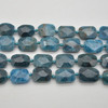 High Quality Grade A Natural Apatite Semi-precious Gemstone Faceted Cross Drilled Rectangle Pendants / Beads - 15" strand