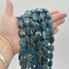 High Quality Grade A Natural Apatite Semi-precious Gemstone Faceted Cross Drilled Rectangle Pendants / Beads - 15" strand