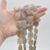 High Quality Grade A Natural Grey Moonstone Semi-precious Gemstone Faceted Cross Drilled Rectangle Pendants / Beads - 15" strand