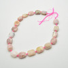 High Quality Grade A Natural Pink Opal Semi-precious Gemstone Faceted Cross Drilled Rectangle Pendants / Beads - 15" strand