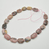 High Quality Grade A Natural Rhodonite Semi-precious Gemstone Faceted Cross Drilled Rectangle Pendants / Beads - 15" strand