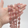 High Quality Grade A Natural Strawberry Quartz Semi-precious Gemstone Faceted Cross Drilled Rectangle Pendants / Beads - 15" strand