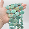 High Quality Grade A Natural Peruvian Amazonite Semi-precious Gemstone Faceted Side Drilled Rectangle Pendants / Beads - 15" strand