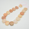 High Quality Grade A Natural Pink Aventurine Semi-precious Gemstone Faceted Side Drilled Rectangle Pendants / Beads - 15" strand