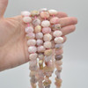 High Quality Grade A Natural Pink Opal Semi-precious Gemstone Faceted Side Drilled Rectangle Pendants / Beads - 15" strand
