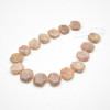 High Quality Grade A Natural Peach Moonstone Semi-precious Gemstone Faceted Side Drilled Rectangle Pendants / Beads - 20mm x 25mm - 15" strand