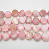 High Quality Grade A Natural Pink Opal Semi-precious Gemstone Faceted Side Drilled Rectangle Pendants / Beads - 14mm x 18mm - 15" strand