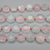 High Quality Grade A Natural Pale Morganite Semi-precious Gemstone Faceted Square Pendants / Beads - 14mm - 15mm - 15" strand