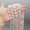 High Quality Grade A Natural Pale Morganite Semi-precious Gemstone Faceted Square Pendants / Beads - 14mm - 15mm - 15" strand