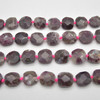 High Quality Grade A Natural Pink Tourmaline Semi-precious Gemstone Faceted Square Pendants / Beads - 14mm - 15mm - 15" strand