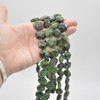 High Quality Grade A Natural Ruby Zoisite Semi-precious Gemstone Faceted Square Pendants / Beads - 14mm - 15mm - 15" strand