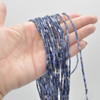 High Quality Grade A Natural Sodalite Semi-precious Gemstone Round Tube Beads - 4mm x 2mm - 15" strand