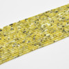 High Quality Grade A Natural Yellow Line Turquoise Semi-precious Gemstone Round Tube Beads - 4mm x 2mm - 15" strand