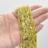 High Quality Grade A Natural Yellow Line Turquoise Semi-precious Gemstone Round Tube Beads - 4mm x 2mm - 15" strand