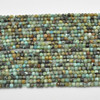 High Quality Grade A Natural African Turquoise Semi-precious Gemstone Faceted Cube Beads - 2mm - 2.5mm - 15" strand