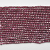 High Quality Grade A Natural Garnet Semi-precious Gemstone Faceted Cube Beads - 2mm - 2.5mm - 15" strand