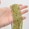 High Quality Grade A Natural Green Garnet Semi-precious Gemstone Faceted Cube Beads - 2mm - 2.5mm - 15" strand