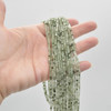 High Quality Grade A Natural Green Rutilated Quartz Semi-precious Gemstone Faceted Cube Beads - 2mm - 2.5mm - 15" strand