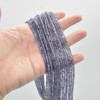 High Quality Grade A Natural Iolite Semi-precious Gemstone Faceted Cube Beads - 2mm - 2.5mm - 15" strand