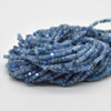 High Quality Grade A Natural Kyanite Semi-precious Gemstone Faceted Cube Beads - 2mm - 2.5mm - 15" strand