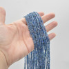 High Quality Grade A Natural Kyanite Semi-precious Gemstone Faceted Cube Beads - 2mm - 2.5mm - 15" strand