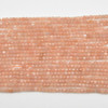 High Quality Grade A Natural Peach Moonstone Semi-precious Gemstone Faceted Cube Beads - 2mm - 2.5mm - 15" strand