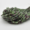 High Quality Grade A Natural Ruby Zoisite Semi-precious Gemstone Faceted Cube Beads - 2mm - 2.5mm - 15" strand