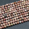 High Quality Grade A Natural Rhodochrosite Semi-Precious Gemstone FACETED Round Beads - 4mm - 15" strand