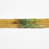 High Quality Grade A Natural Multi-Colour Tourmaline Yellow and Green Semi-Precious Gemstone FACETED Round Beads - 4mm - 15" strand
