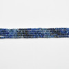 Grade A Natural Kyanite Graduated Semi-Precious Gemstone FACETED Rondelle Spacer Beads - 4mm x 3mm -  15" strand
