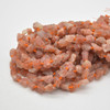 Raw Natural Sunstone Semi-precious Gemstone Small Chunky Nugget Chip Beads - 8mm - 10mm x 7mm - 10mm - 15" strand