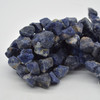 Raw Natural Sodalite Semi-precious Gemstone Chunky Nugget Beads - 13mm - 15mm x 11mm - 13mm -  15" strand