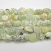 Raw Natural Prehnite Semi-precious Gemstone Chunky Nugget Beads - 12mm - 15mm x 15mm - 20mm - 15" strand